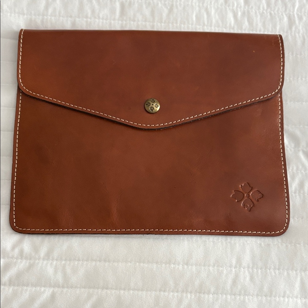 Patricia Nash Brown Leather Envelope Clutch